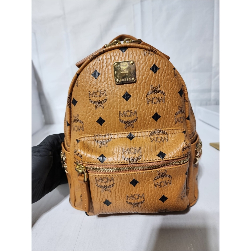 MCM Stark Side Studs Medium Backpack Brown - Picture 1 of 13